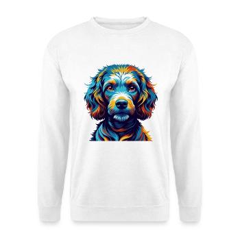 Corded Poodle Dog Breed Colorful Cartoon Kawaii - Unisex Sweatshirt - white - Front