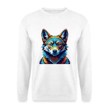 Dingo Hund Rasse Buntes Aquarell Karikatur Kawaii - Unisex Pullover - Weiß - Vorne