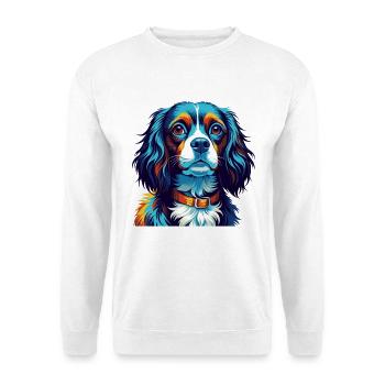 Cavalier Dog Breed Colorful Cartoon Kawaii - Unisex Sweatshirt - white - Front