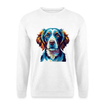 Race de chien breton coloré dessin animé Kawaii - Sweat-shirt Unisexe - blanc - Devant