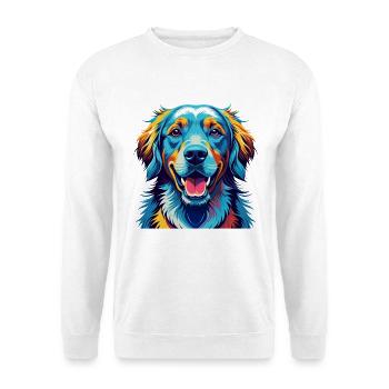 Golden Retriever Dog Breed Colorful Cartoon Kawaii - Unisex Sweatshirt - white - Front