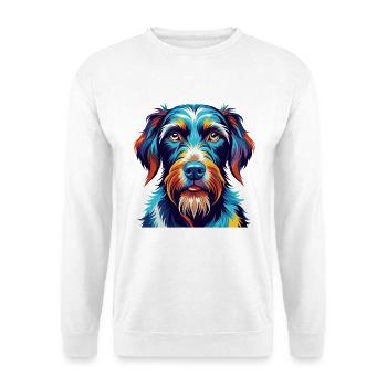German Wirehaired Pointer Dog Breed Cartoon Kawaii - Unisex Sweatshirt - white - Front