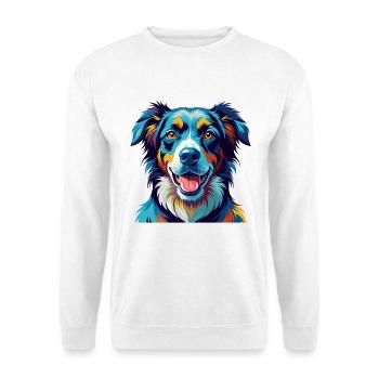 Koolie Chien Race Coloré Dessin animé Kawaii - Sweat-shirt Unisexe - blanc - Devant