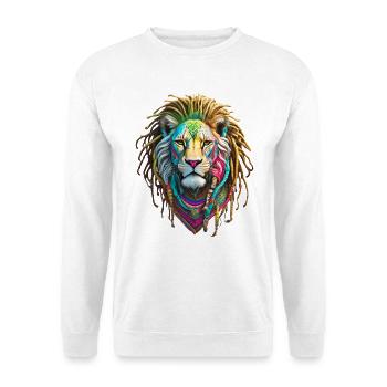 Colorful Afro Lion and Artistic Dreadlocks - Unisex Sweatshirt - white - Front