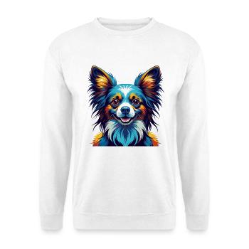 Papillon Chien Race Coloré Dessin Animé Kawaii - Sweat-shirt Unisexe - blanc - Devant