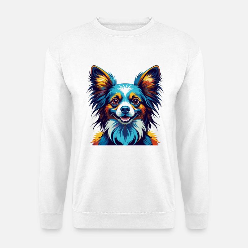 Papillon Hunderasse Bunte Karikatur Kawaii - Unisex Pullover - Weiß