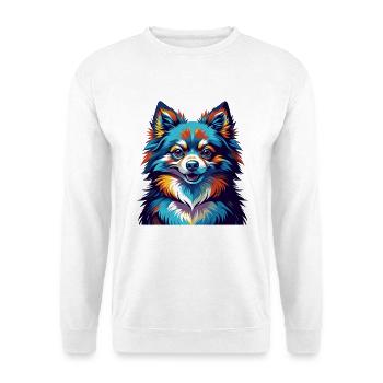 Poméranien Allemand Spitz Chien Race Dessin Animé Kawaii - Sweat-shirt Unisexe - blanc - Devant