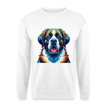 Saint Bernard Chien Race Coloré Dessin Animé Kawaii - Sweat-shirt Unisexe - blanc - Devant