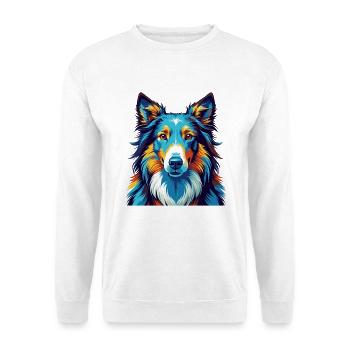 Rough Collie Chien Race Coloré Dessin animé Kawaii - Sweat-shirt Unisexe - blanc - Devant