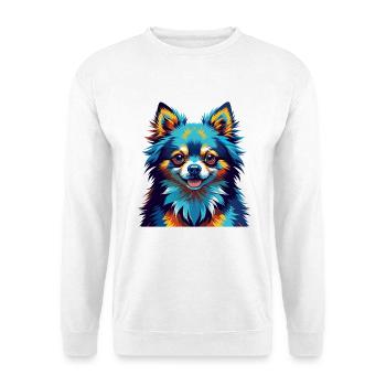 Pommersche Hunderasse Bunte Karikatur Kawaii - Unisex Pullover - Weiß - Vorne
