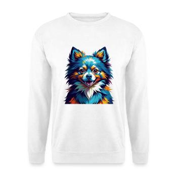 Zwergspitz Hunderasse Bunte Karikatur Kawaii - Unisex Pullover - Weiß - Vorne
