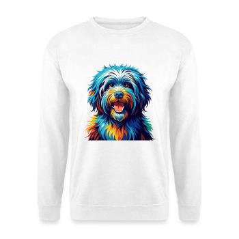 Puli Chien Race Coloré Aquarelle Dessin Animé Kawaii - Sweat-shirt Unisexe - blanc - Devant