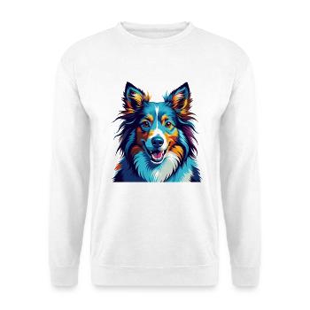 Sheltie Dog Breed Colorful Cartoon Kawaii - Unisex Sweatshirt - white - Front