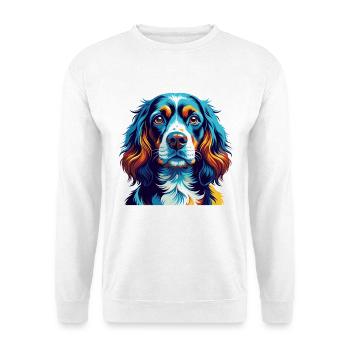 Spaniel Dog Breed Colorful Cartoon Kawaii - Unisex Sweatshirt - white - Front