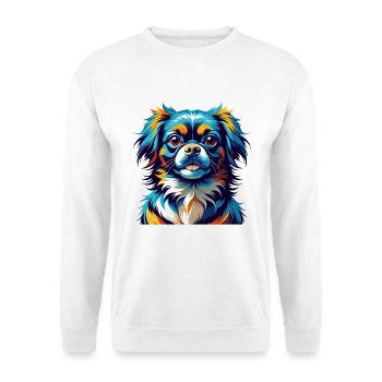 Épagneul tibétain chien race Dessin animé coloré Kawaii - Sweat-shirt Unisexe - blanc - Devant
