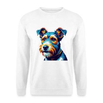 Wire Fox Terrier Dog Breed Colorful Cartoon Kawaii - Unisex Sweatshirt - white - Front