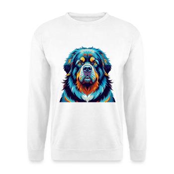 Tibetische Dogge Hunderasse Bunte Karikatur Kawaii - Unisex Pullover - Weiß - Vorne
