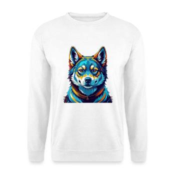 Shikoku Dog Breed Colorful Cartoon Kawaii - Unisex Sweatshirt - white - Front
