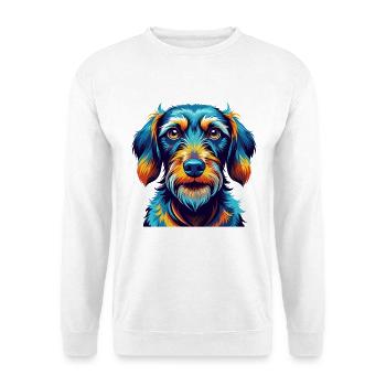 Wirehaired Dachshund Dog Breed Cartoon Kawaii - Unisex Sweatshirt - white - Front