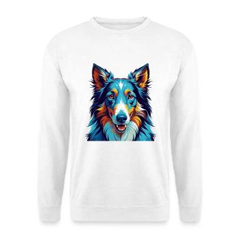 Collie lisse chien race Coloré Dessin animé Kawaii - Sweat-shirt Unisexe - blanc - Devant