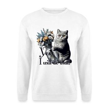 BKH Britisch Kurzhaar Katze Vase umkippen Geschenk - Unisex Pullover - Weiß - Vorne
