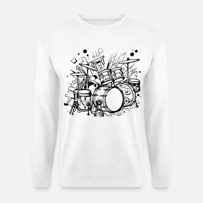 Drum Sketch - Unisex Sweatshirt - white