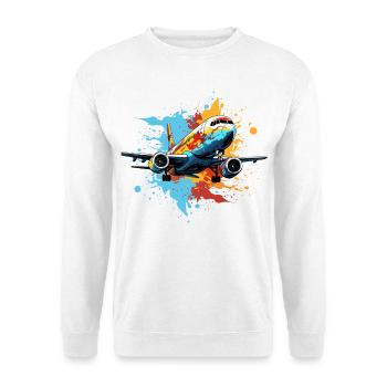 Flugzeug Graffiti - Unisex Pullover - Weiß - Vorne