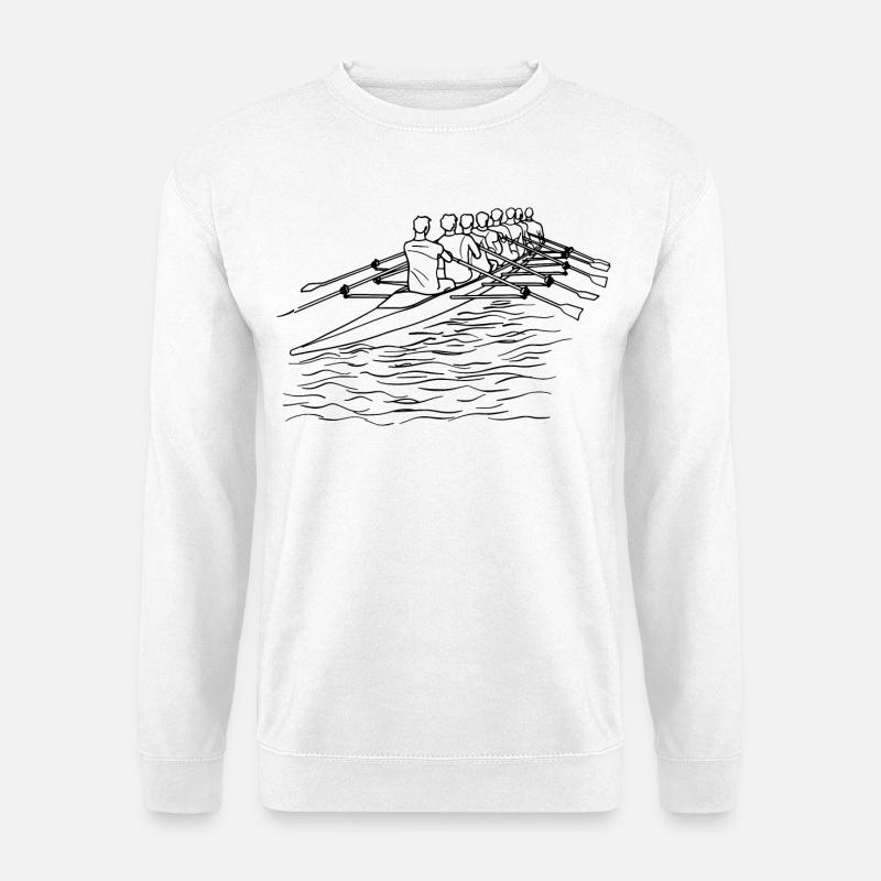 Rudermannschaft Line Art - Unisex Pullover - Weiß