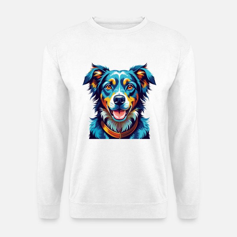 Neuseeland Huntaway Hunderasse Karikatur Kawaii - Unisex Pullover - Weiß