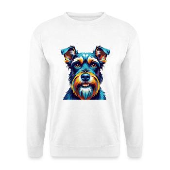 Mittelschnauzer Hunderasse Bunte Karikatur Kawaii - Unisex Pullover - Weiß - Vorne