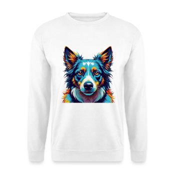 Nouvelle-Zélande Tête Chien Race Dessin Animé Kawaii - Sweat-shirt Unisexe - blanc - Devant