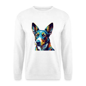 Podenco Canario Race Chien Coloré Dessin Animé Kawaii - Sweat-shirt Unisexe - blanc - Devant