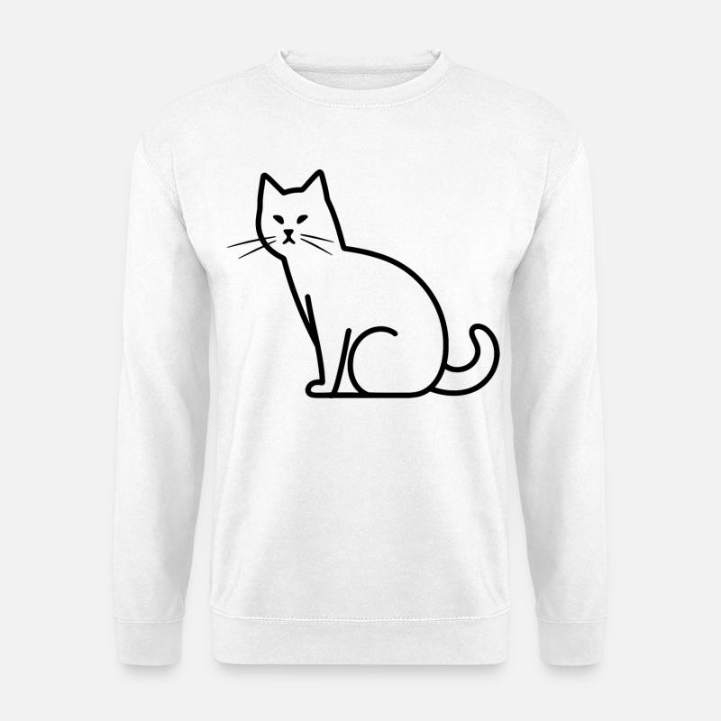 Katze Zeichnung - Unisex Pullover - Weiß