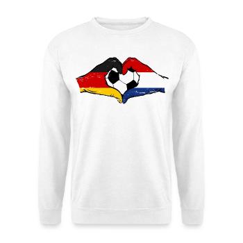 Germany Holland Football Flag Hands Heart Used - Unisex Sweatshirt - white - Front