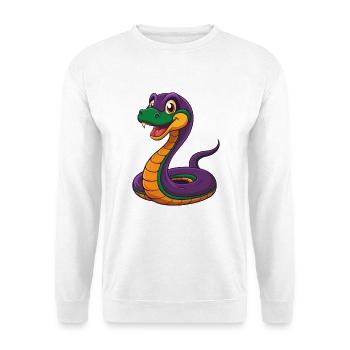 serpent drôle kawaii personnage de dessin animé clipart - Sweat-shirt Unisexe - blanc - Devant
