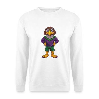 Hawk Drôle Kawaii Dessin animé Personnage Clipart - Sweat-shirt Unisexe - blanc - Devant