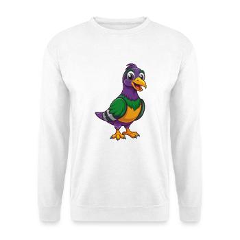 Taube Lustige Kawaii Cartoon Figur Clipart - Unisex Pullover - Weiß - Vorne