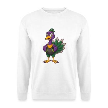 Peacock Funny Kawaii Cartoon Character Clipart - Unisex Sweatshirt - white - Front
