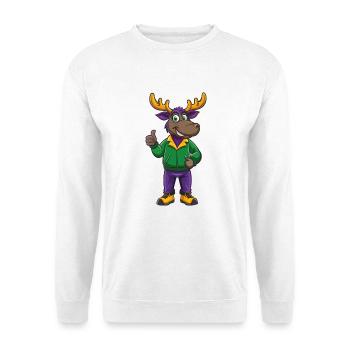 Elch Lustige Kawaii Cartoon Figur Clipart - Unisex Pullover - Weiß - Vorne