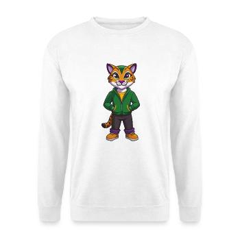 Ocelot Lustige Kawaii Cartoon Figur Clipart - Unisex Pullover - Weiß - Vorne