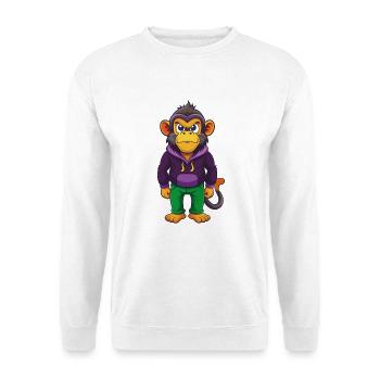 Monkey Funny Kawaii Cartoon Character Clipart - Unisex Sweatshirt - white - Front