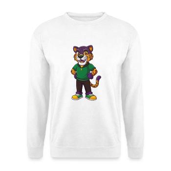 Jaguar Lustige Kawaii Cartoon Figur Clipart - Unisex Pullover - Weiß - Vorne