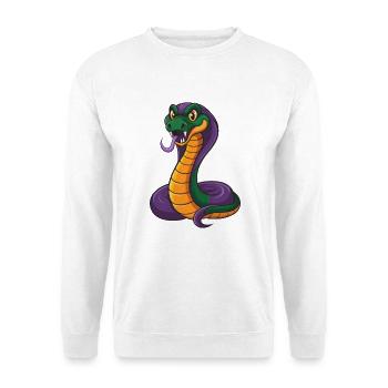Cobra Funny Kawaii Cartoon Character Clipart - Unisex Sweatshirt - white - Front