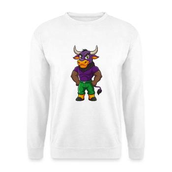 Bull Funny Kawaii Cartoon Character Clipart - Unisex Sweatshirt - white - Front