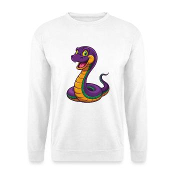 Anaconda Lustige Kawaii Cartoon Figur Clipart - Unisex Pullover - Weiß - Vorne