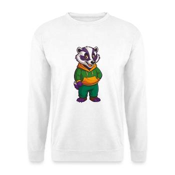 blaireau drôle Kawaii dessin animé Personnage Clipart - Sweat-shirt Unisexe - blanc - Devant