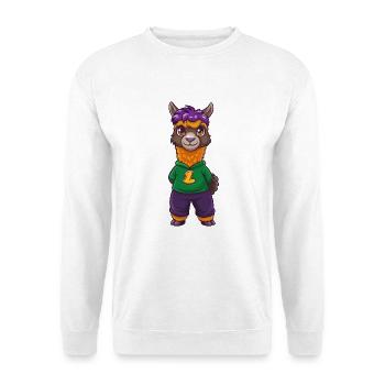 Alpaga Drôle Kawaii Dessin Animé Personnage Clipart - Sweat-shirt Unisexe - blanc - Devant