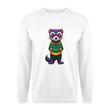 Ferret Funny Kawaii Cartoon Character Clipart - Unisex Sweatshirt - white - Front