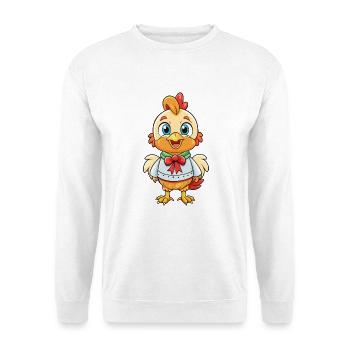Poule mignon personnage de dessin animé Kawaii Clipart - Sweat-shirt Unisexe - blanc - Devant