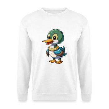 Loon Niedliche Zeichentrickfigur Kawaii Clipart - Unisex Pullover - Weiß - Vorne